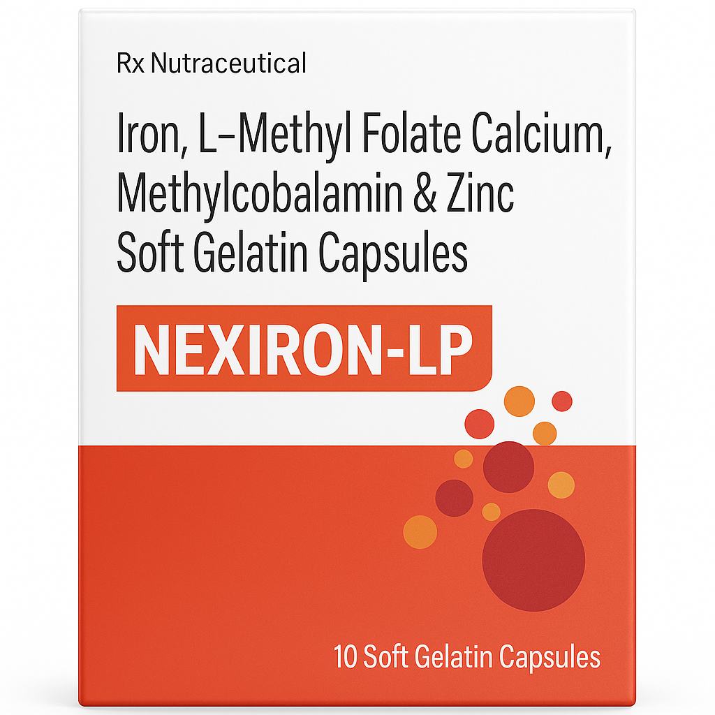 Nexiron LP+ - Ferric Pyrophosphate with Ascorbic Acid, Cyanocobalamin, Folic Acid & Curcuma Longa Tablets